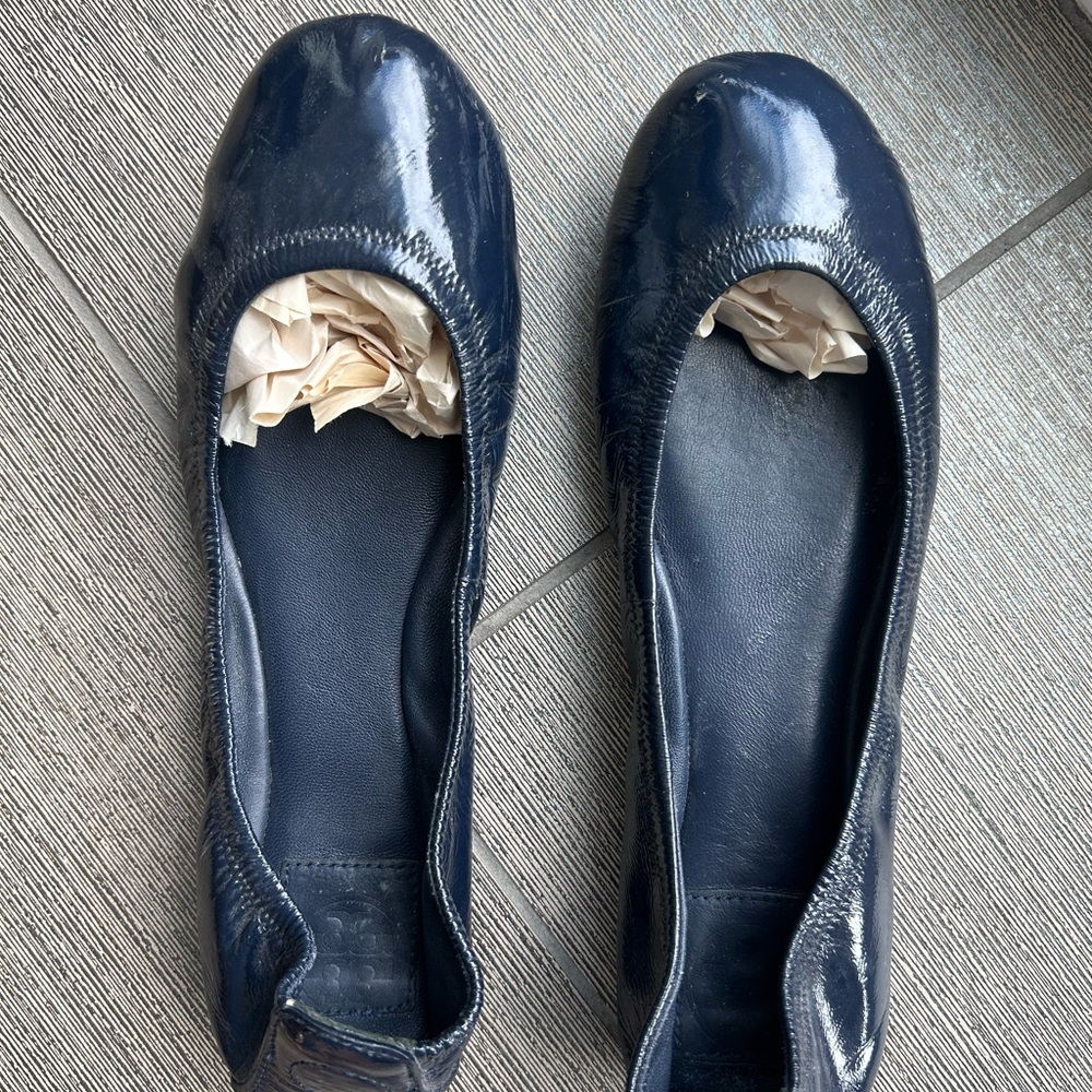 Tory Burch Navy Blue Flats